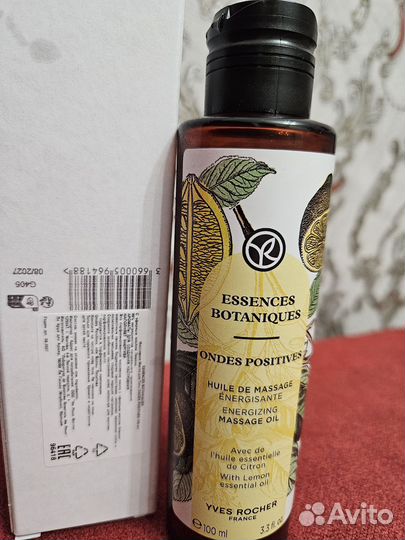 Массажное масло yves rosher Ondes positives