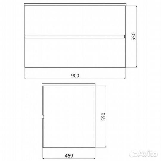 Тумба Art&Max Elegant LED аквамарин 900 AM-elegant