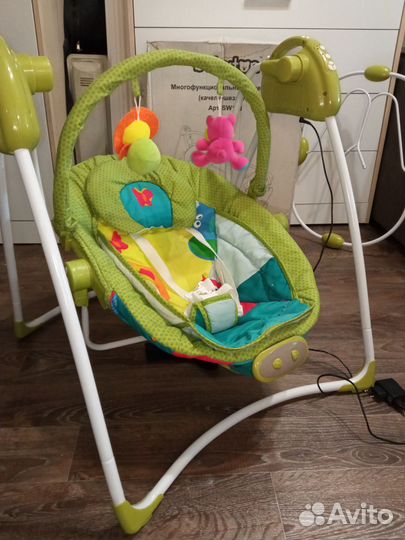 Детские электронные качели/шезлонг 2 в 1