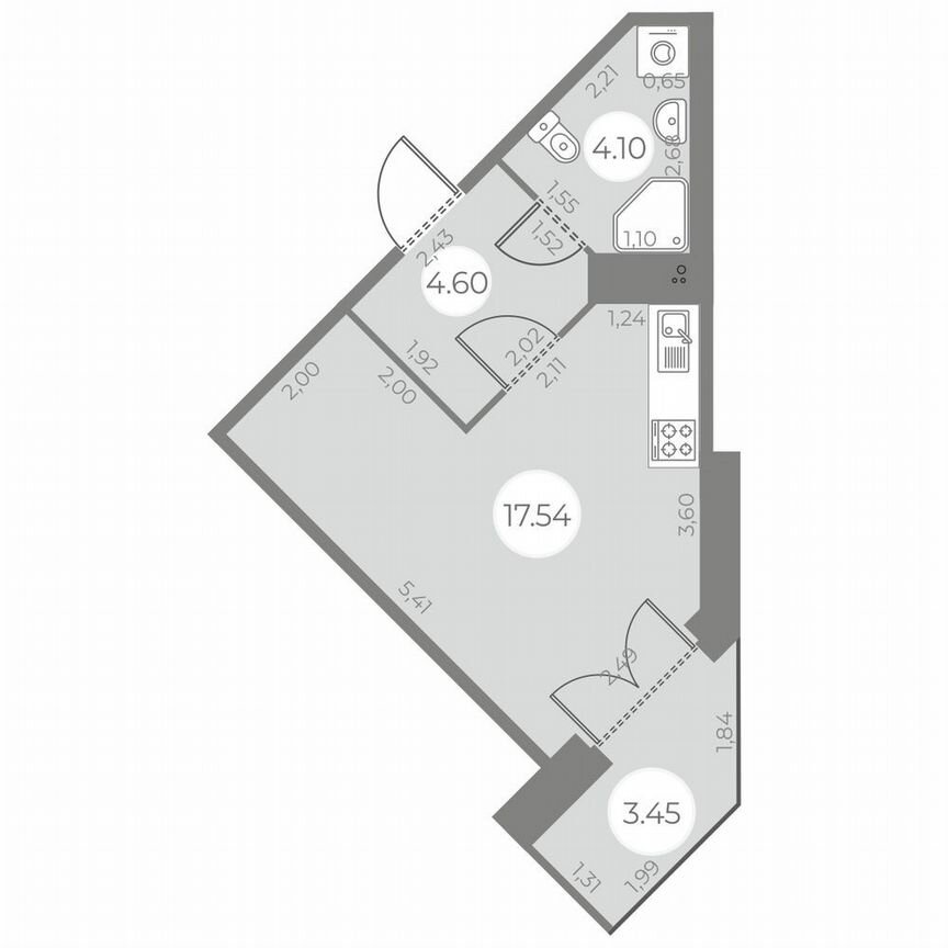 Квартира-студия, 27 м², 6/20 эт.