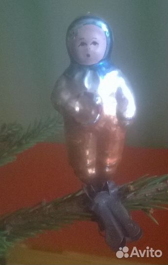 Елочные игрушки СССР Мальчик с погремушкой
