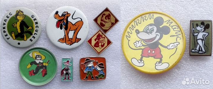 Значки СССР Дисней Микки Маус Винни Пух Пиф Плуто