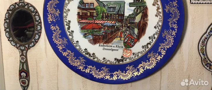 Тарелка золото 24 карата винтаж