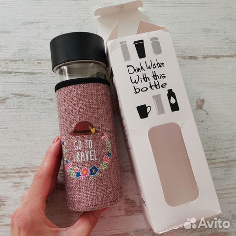 Бутылка стеклянная для воды/напитков