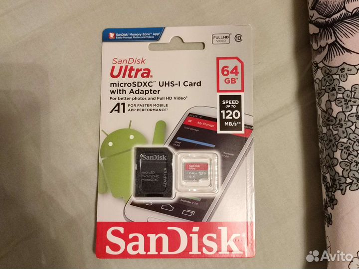 Карта памяти MicroSD SanDisk Ultra 64gb