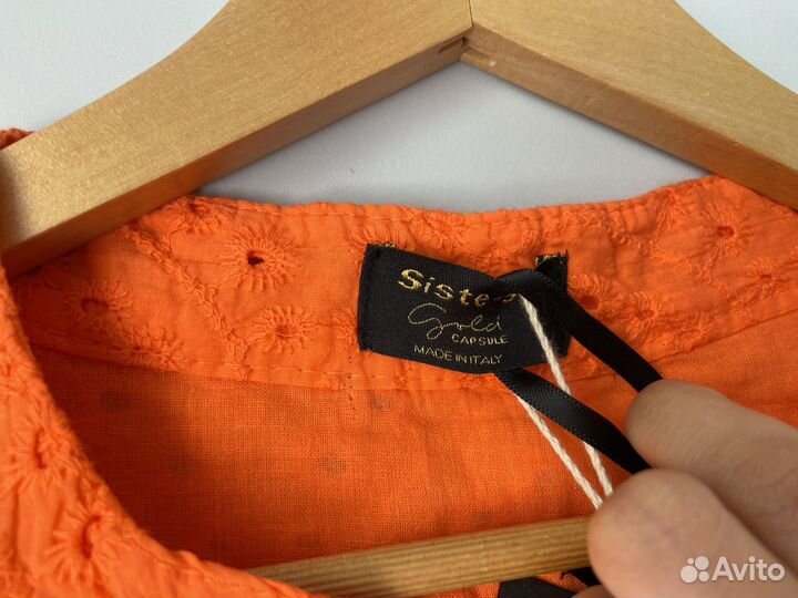 Новое платье хлопок шитьё летнее Италия S 42 44