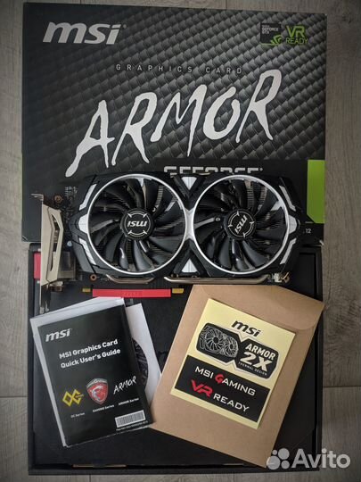 Видеокарта MSI armor GTX 1060 3gb