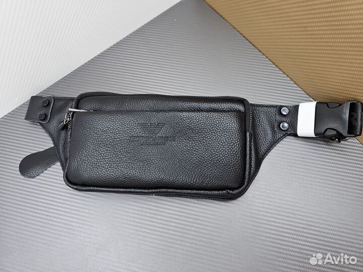 Сумка поясная мужская Giorgio Armani кожаная