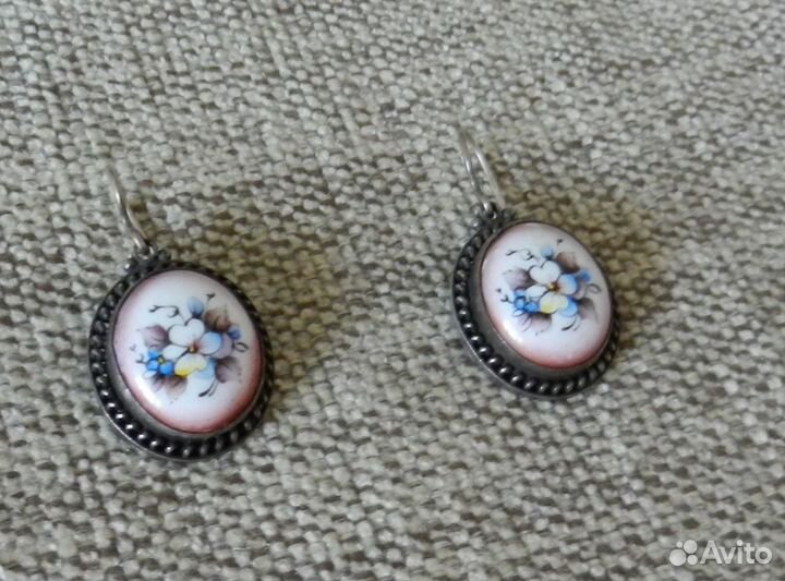 Серьги финифть ростовская