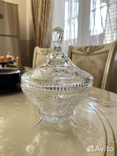 Хрустальная ваза для варенья и меда