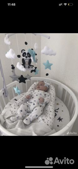 Детская кроватка трансформер круглая