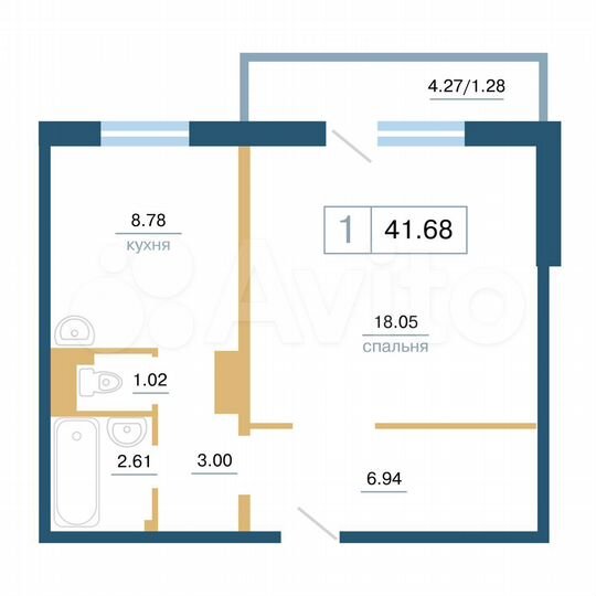1-к. квартира, 41,7 м², 17/17 эт.