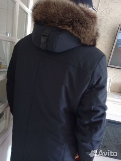 Шикарная парка муж Корея на верб меху 48-60