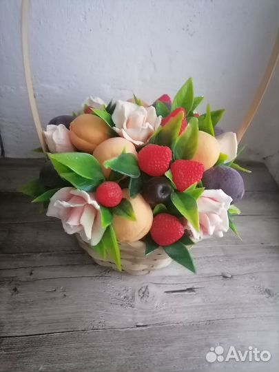 Мыло ручной работы корзина с фруктами