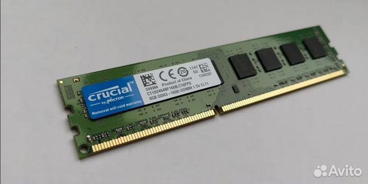 Crucial DDR3 1600 MHz 8GB dimm Новая для пк