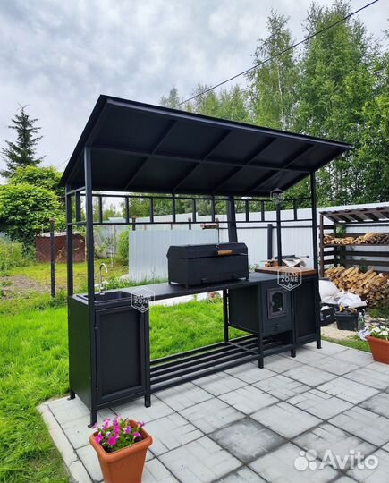 Мангал с крышей, мангал, печь, гриль, казан