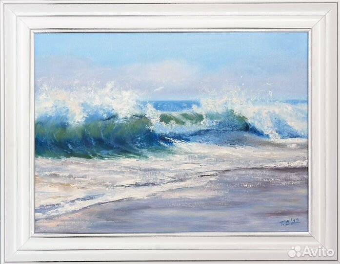 Картина маслом на холсте Море в раме