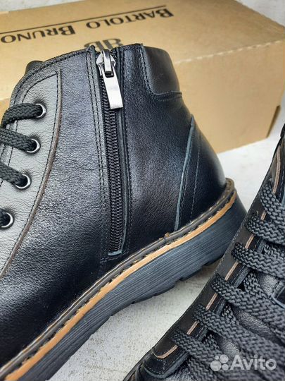 Удобные кожаные утепленные зимние ботинки (Арт.49873)