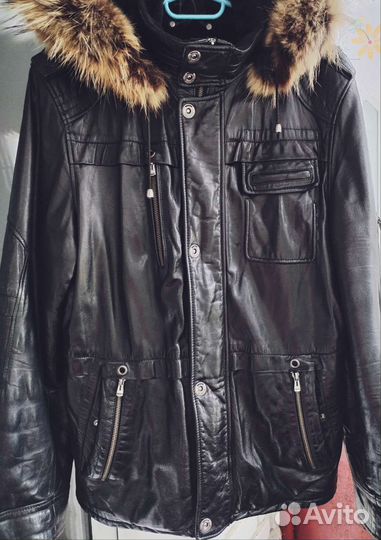 Кожаная куртка мужская 48-50 размер