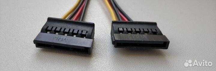 Новый Переходник molex 4pin на 2х SATA 15pin,17см