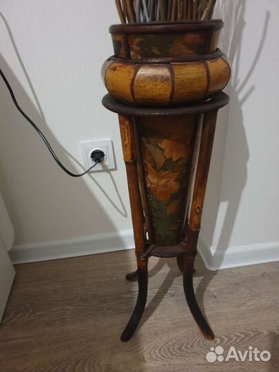 Декоративная ваза, деревянная напольная
