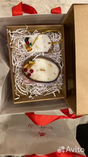 Новогодний подарок свеча и ароматическое саше