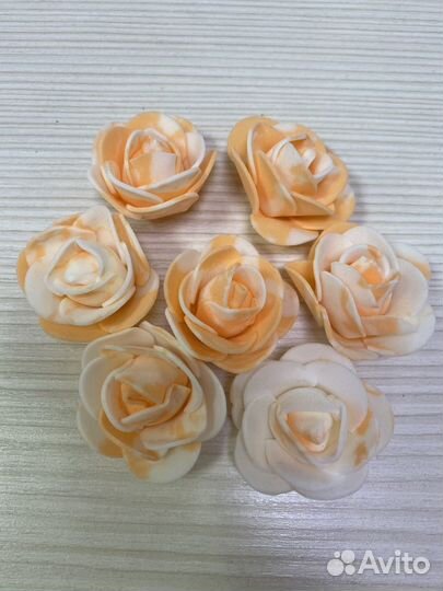 Мраморные розы из фоамирана