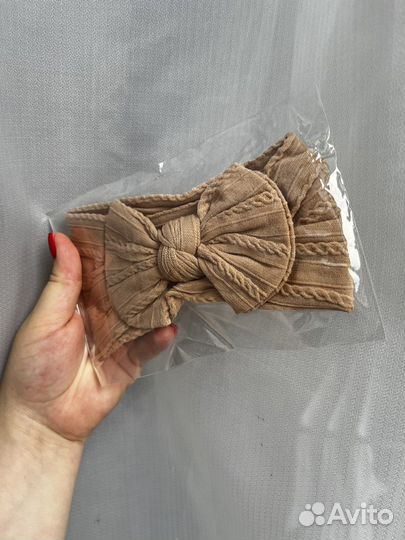 Повязки-ободки на голову для девочки с бантиком