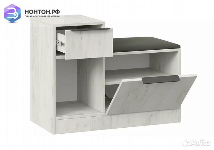 Тумба для обуви комбинированная Агата дуб крафт бе