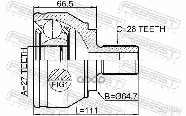 ШРУС внешний VW amarok 2310-2H 2310-2H Febest