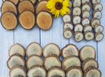 Набор спилов деревянных заготовок для творчества