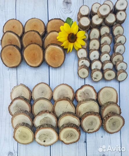 Набор спилов деревянных заготовок для творчества