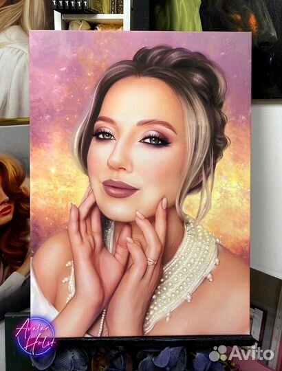 Портрет по фото на холсте на заказ Красноярск