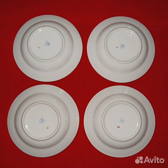 Тарелки 4 шт Кобальт. Чудово. 1958г