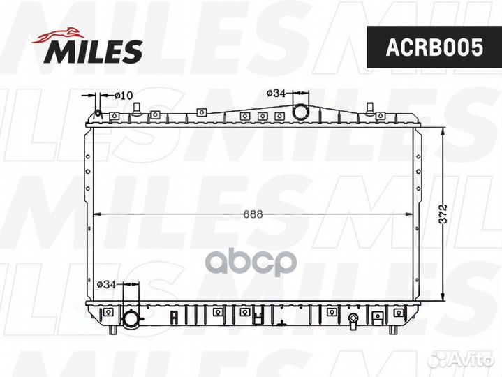 Радиатор chevrolet lacetti 1.4-1.8 M/T 04- acrb