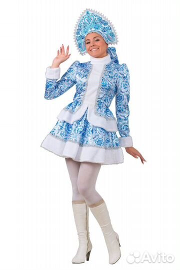 Карнавальный костюм Снегурочка Гжель