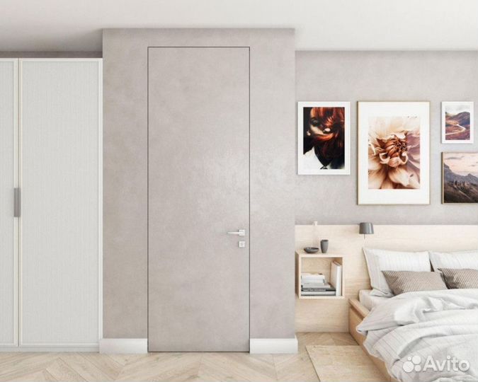 Скрытая дверь под отделку