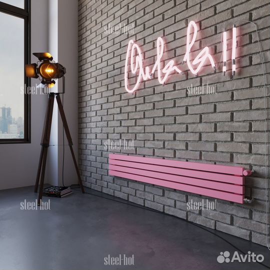Горизонтальный дизайнерский радиатор Steel-Hot от