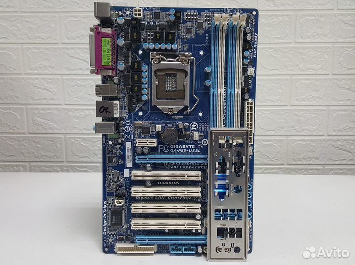 S1156 gigabyte GA-P55-US3L (Intel P55)(DDR3)(б/у)