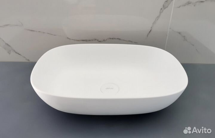 Раковина накладная белая матовая