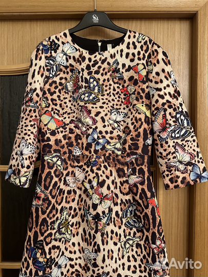 Платье леопардовое расшитое камнями, пайетками