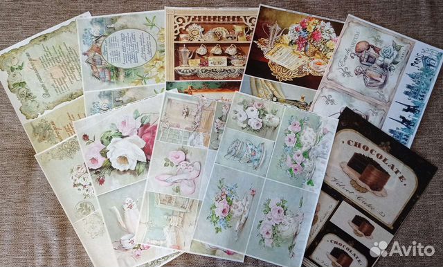 Набор декупажных карт 10 штук