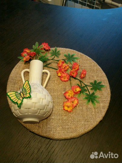 Панно настенное на мешковине