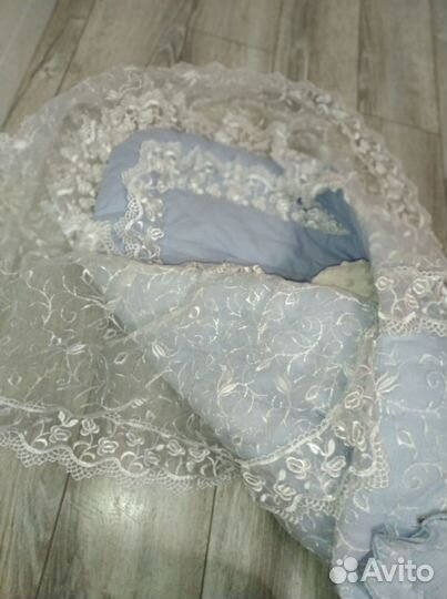 Конверт одеяло на выписку кружевной