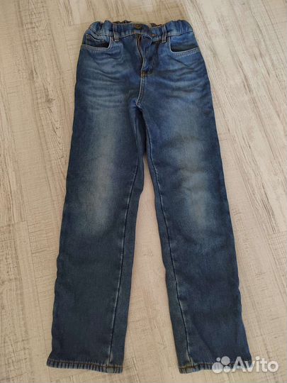 Джинсы и спортивные штаны на флисе 152