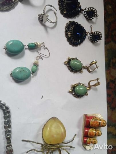 Серьги и брошь