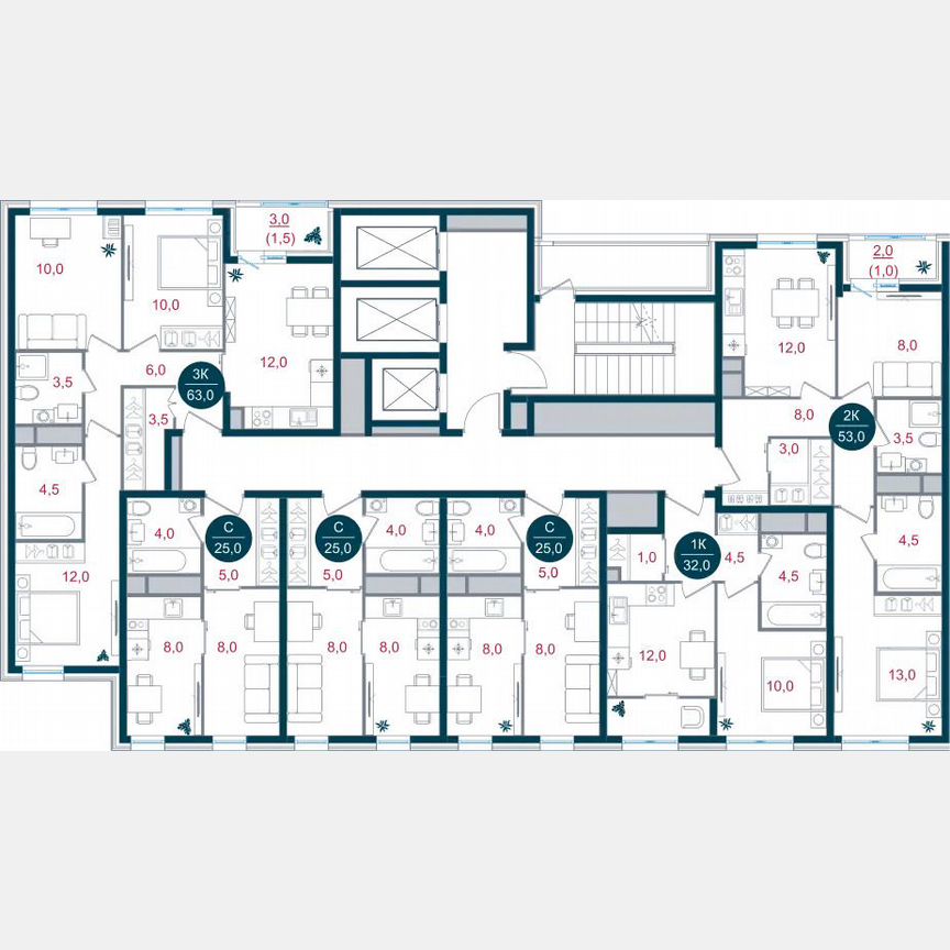 1-к. квартира, 32 м², 11/26 эт.