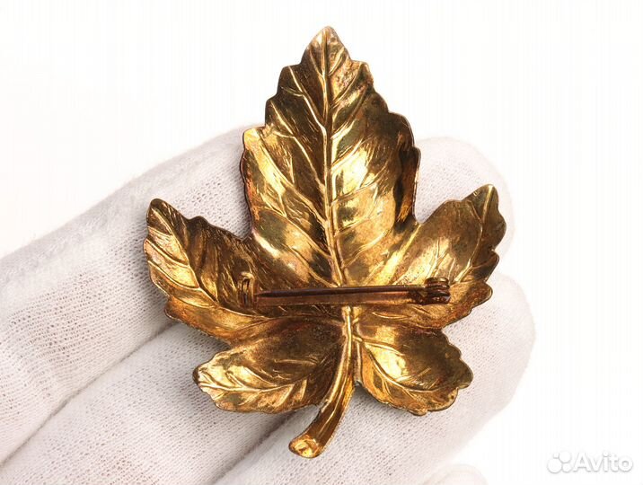 Брошь с Кленовым Листом США Винтаж Брошка