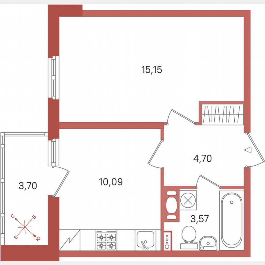 1-к. квартира, 35,4 м², 10/11 эт.