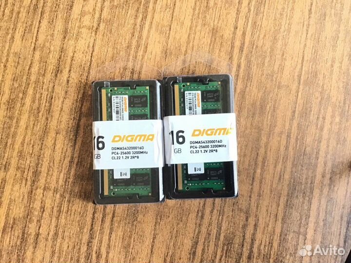 Sodimm ddr4 16gb 3200 2 планки в сумме 32gb